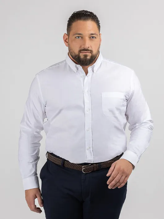 Chemise en Oxford de coton blanche homme grande taille | Capel