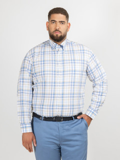 Chemise Carreaux Paul & Shark Grande Taille blanc/bleu/beige homme grande taille - Capelstore