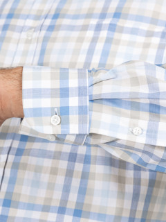 Chemise Carreaux Paul & Shark Grande Taille blanc/bleu/beige homme grande taille - Capelstore