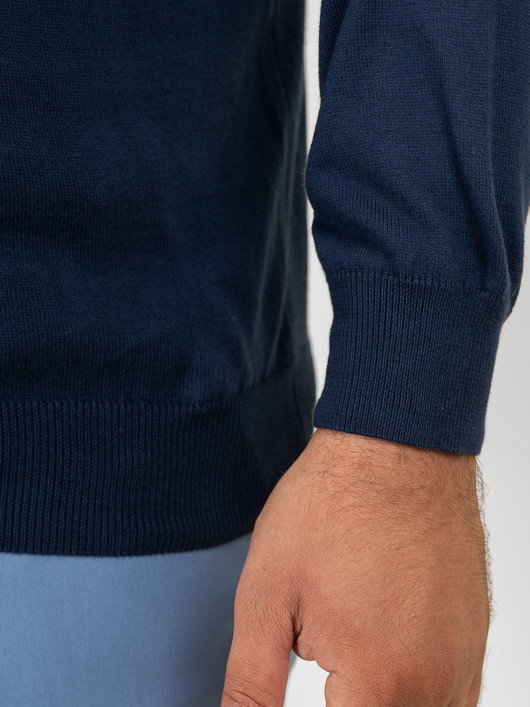 Pull Coton Marine Col V Como Capel Grande Taille homme grande taille - Capelstore