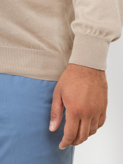 Pull Coton Beige Col V Como Capel Grande Taille beige homme grande taille - Capelstore