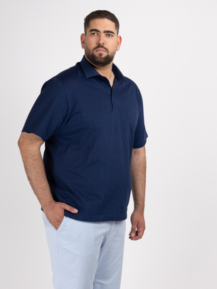 Polo Bleu Coton Pique Capel Grande Taille