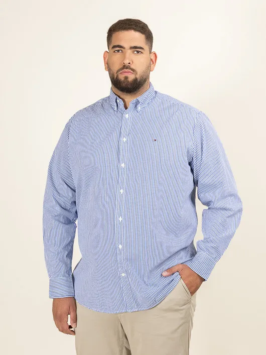 Chemise Rayee Tommy Hilfiger Grande Taille bleu homme grande taille - Capelstore