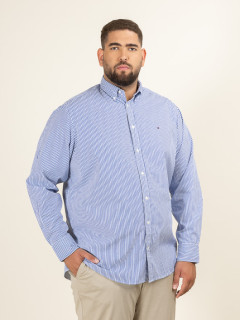 Chemise Rayee Tommy Hilfiger Grande Taille bleu homme grande taille - Capelstore