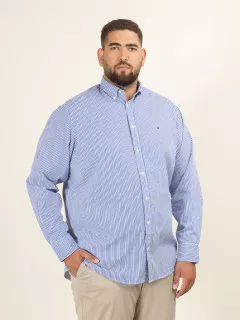 Chemise Rayee Tommy Hilfiger Grande Taille bleu homme grande taille - Capelstore