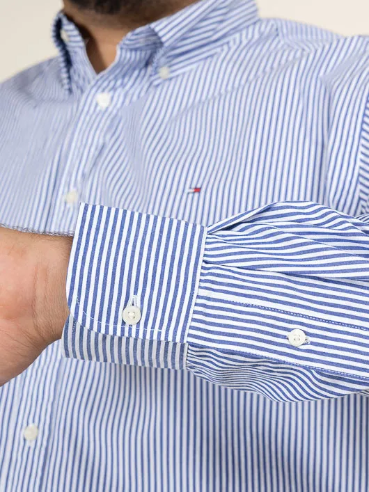 Chemise Rayee Tommy Hilfiger Grande Taille bleu homme grande taille - Capelstore