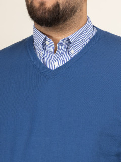 Pull Coton Navy Col V Como Capel Grande Taille