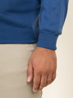 Pull Coton Navy Col V Como Capel Grande Taille