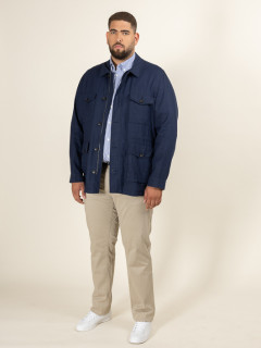 Saharienne En Lin Marine Capel Grande Taille marine homme grande taille - Capelstore
