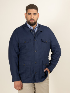 Saharienne En Lin Marine Capel Grande Taille marine homme grande taille - Capelstore