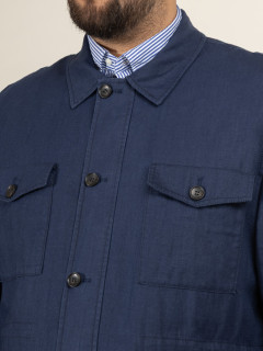 Saharienne En Lin Marine Capel Grande Taille marine homme grande taille - Capelstore