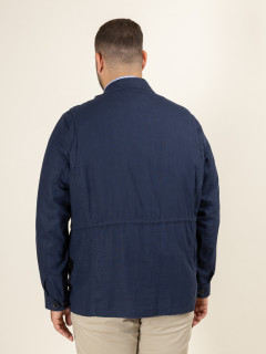 Saharienne En Lin Marine Capel Grande Taille marine homme grande taille - Capelstore