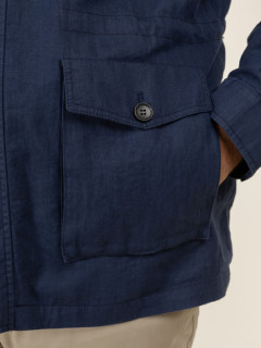 Saharienne En Lin Marine Capel Grande Taille marine homme grande taille - Capelstore