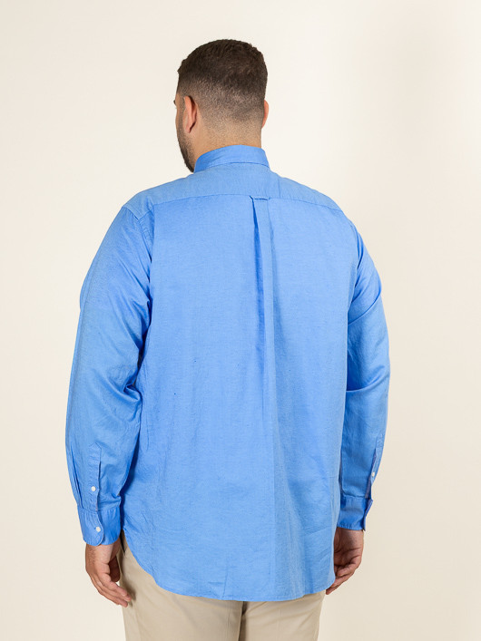 Chemise Bleue Coton/lin Tommy Hilfiger Grande Taille bleu ciel homme grande taille - Capelstore