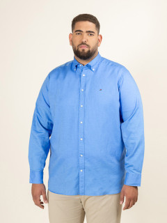 Chemise Bleue Coton/lin Tommy Hilfiger Grande Taille bleu ciel homme grande taille - Capelstore
