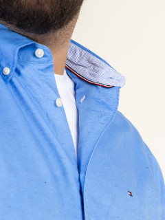 Chemise Bleue Coton/lin Tommy Hilfiger Grande Taille bleu ciel homme grande taille - Capelstore
