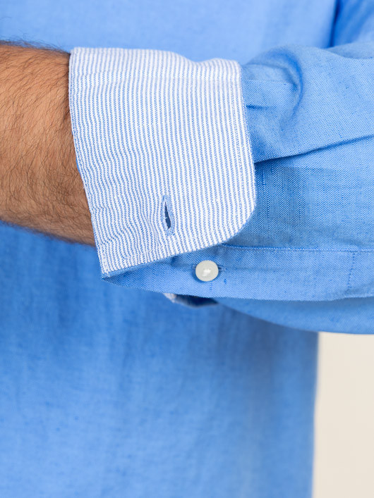 Chemise Bleue Coton/lin Tommy Hilfiger Grande Taille bleu ciel homme grande taille - Capelstore