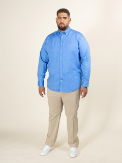 Chemise Bleue Coton/lin Tommy Hilfiger Grande Taille bleu ciel homme grande taille - Capelstore