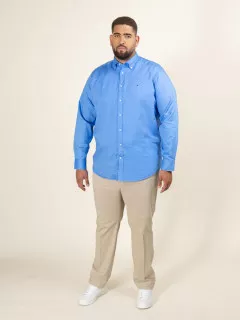 Chemise Bleue Coton/lin Tommy Hilfiger Grande Taille bleu ciel homme grande taille - Capelstore