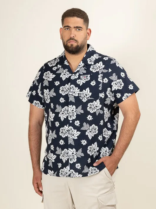 Chemisette Fleurs Tommy Hilfiger Grande Taille marine homme grande taille - Capelstore