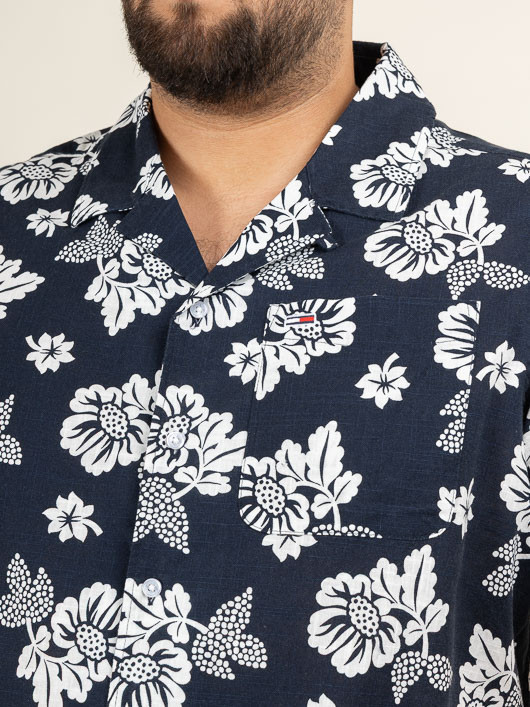Chemisette Fleurs Tommy Hilfiger Grande Taille marine homme grande taille - Capelstore