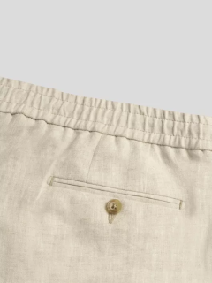 Pantalon En Lin Beige Elastique Capel Grande Taille beige homme grande taille - Capelstore