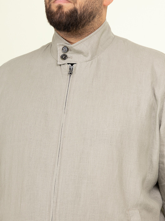 Blouson En Lin Capel Grande Taille marron vison homme grande taille - Capelstore
