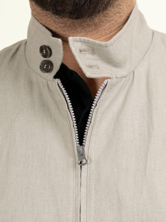 Blouson En Lin Capel Grande Taille marron vison homme grande taille - Capelstore