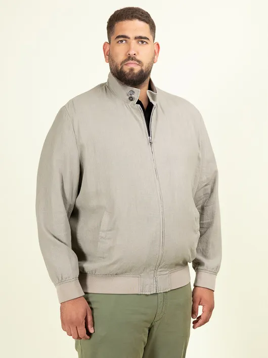 Blouson En Lin Capel Grande Taille marron vison homme grande taille - Capelstore