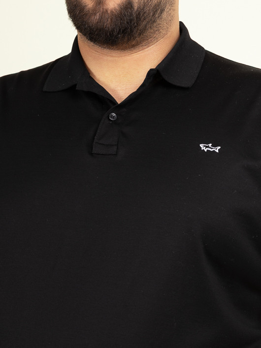 Polo Noir Mercerise Paul&shark Grande Taille noir homme grande taille - Capelstore