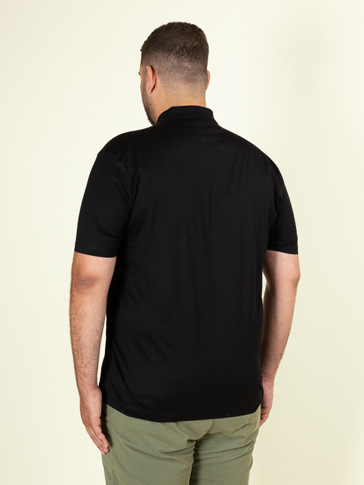 Polo Noir Mercerise Paul&shark Grande Taille noir homme grande taille - Capelstore
