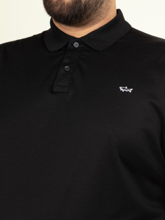 Polo Noir Mercerise Paul&shark Grande Taille noir homme grande taille - Capelstore
