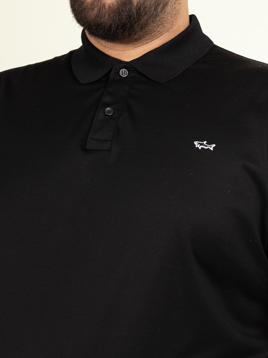 Polo Noir Mercerise Paul&shark Grande Taille noir homme grande taille - Capelstore