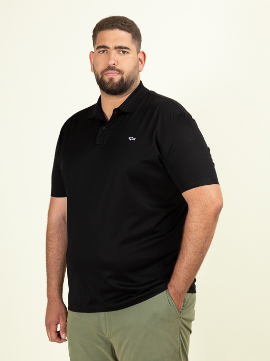 Polo Noir Mercerise Paul&shark Grande Taille noir homme grande taille - Capelstore