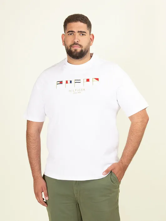 Tee-shirt Drapeaux Tommy Hilfiger Grande Taille blanc homme grande taille - Capelstore
