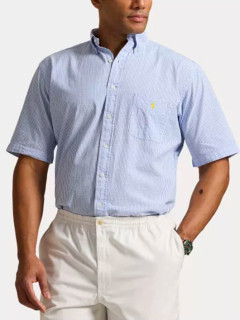 Chemisette Seersucker Bleue Ralph Lauren Grande Taille bleu homme grande taille - Capelstore