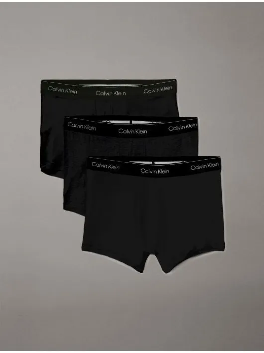 Pack 3 Boxers Unis Noirs Calvin Klein Grande Taille noir homme grande taille - Capelstore