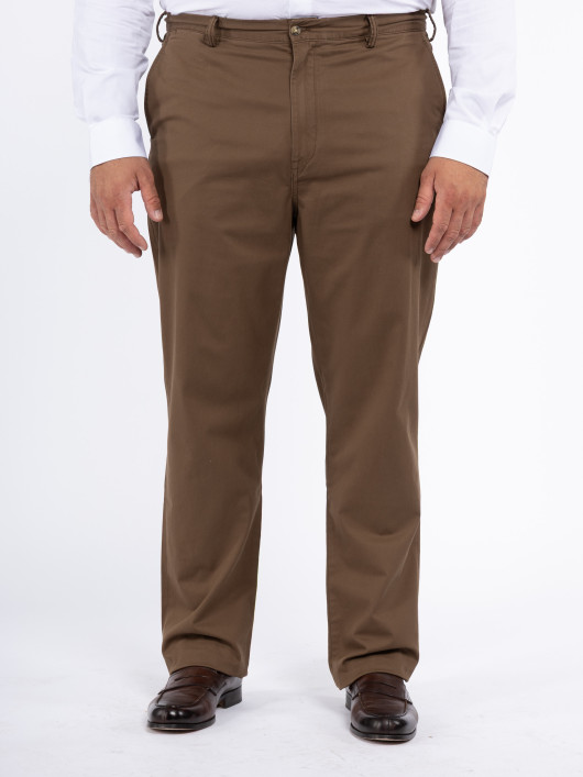 Pantalon Coupe Droite Marron Ralph Lauren Grande Taille