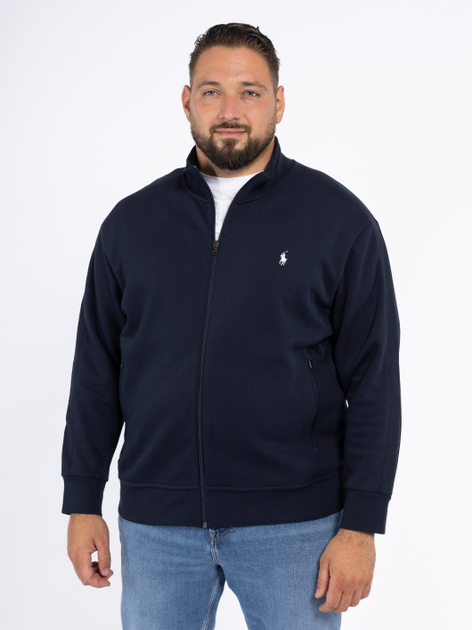 Sweat Zippé Col Droit Bleu Marine Ralph Lauren Grande Taille  - Capelstore