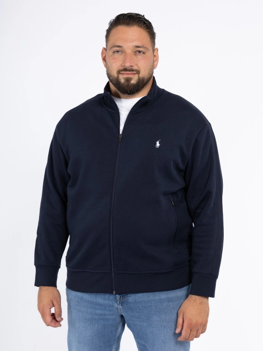 Sweat Zippé Col Droit Bleu Marine Ralph Lauren Grande Taille  - Capelstore