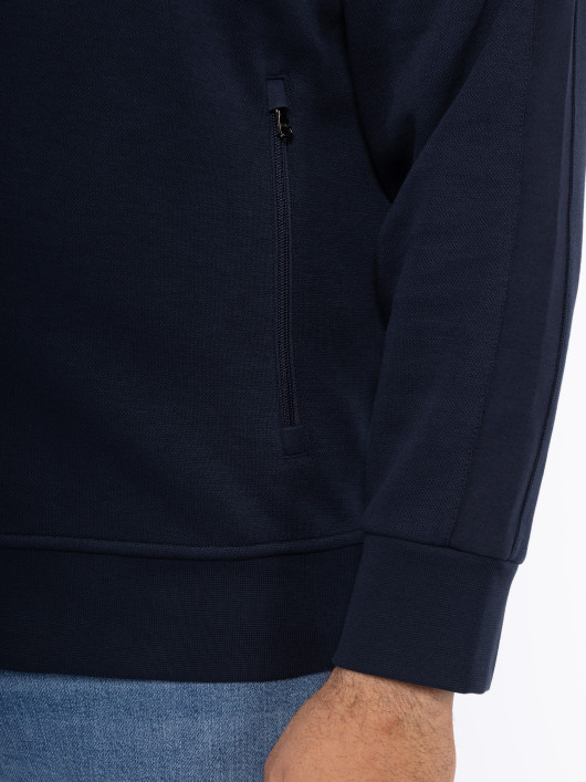 Sweat Zippé Col Droit Bleu Marine Ralph Lauren Grande Taille  - Capelstore