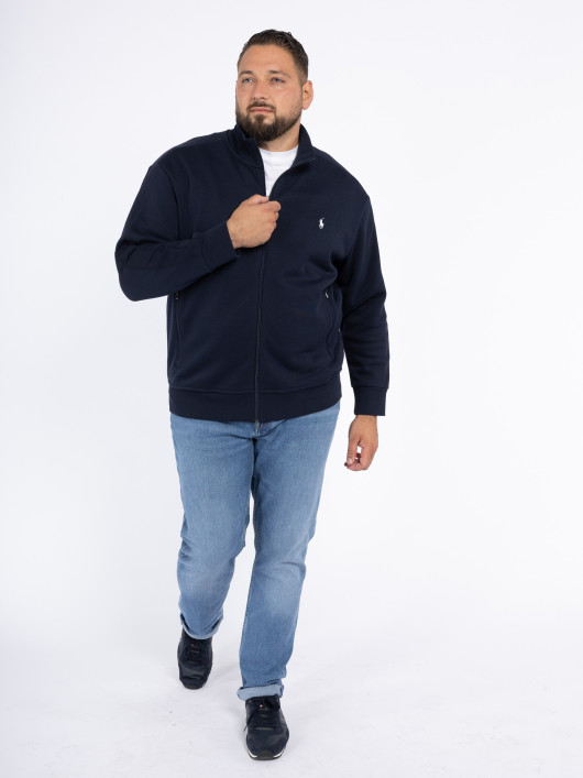 Sweat Zippé Col Droit Bleu Marine Ralph Lauren Grande Taille  - Capelstore