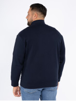 Sweat Zippé Col Droit Bleu Marine Ralph Lauren Grande Taille  - Capelstore