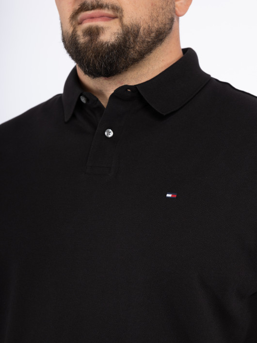 Polo Noir Maille Piquée Tommy Hilfiger Grande Taille
