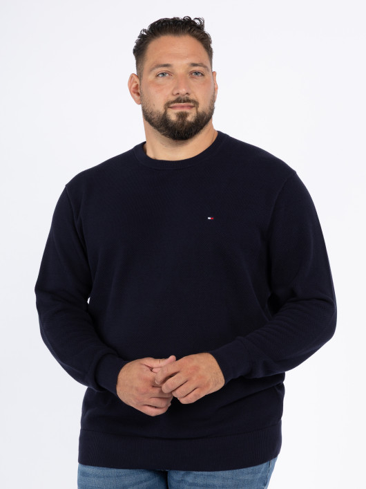 pull bleu marine col rond tommy hilfiger