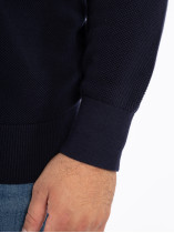 Pull Bleu Marine Maille Structuré Grande Taille