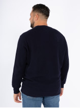 Pull Bleu Marine Maille Structuré Grande Taille