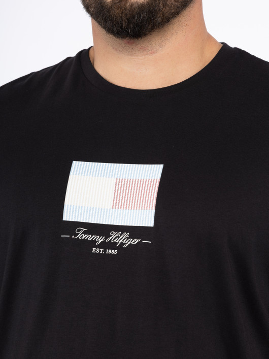 Tee-shirt Noir Drapeau Tommy Hilfiger Grande Taille