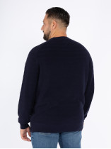 Pull Maille Effet Rayures Bleu Marine Tommy Hilfiger Grande Taille