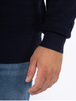 Pull Maille Effet Rayures Bleu Marine Tommy Hilfiger Grande Taille